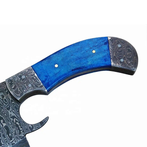 Cuchillo de Cocina Burraq DIY OEM Hecho a Mano, de Acero de Damasco Industrial, Multifuncional, con Patrón de Gota de Lluvia, Funda de Cuero - Product Image 4
