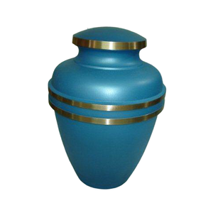 Urnes funéraires pour adultes en laiton de haute qualité avec bande dorée et finition noire en métal pour cendres humaines - Product Image 6