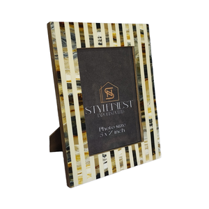 Cadre Photo classique en incrustation d'os avec incrustation de résine d'os Taille de personnalisation en bois rectangulaire pour l'affichage de photos par HAND MADE CRAFT - Product Image 1