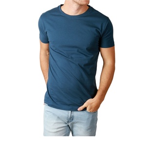 Camiseta de Hombre Personalizada con Marca y Logotipo, Precio al por Mayor, Color Sólido, Cuello Redondo - Product Image 1