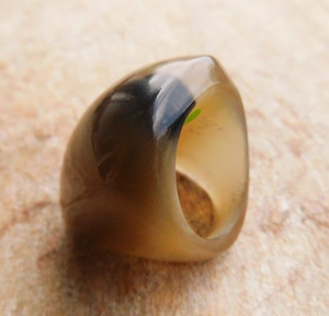 Bague en corne de buffle tendance, bijou au design élégant, avec grand diamant, pour fiançailles et mariage, couleur naturelle, très demandée - Product Image 2