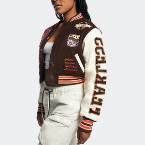 Chaquetas Varsity Cortas para Mujer al por Mayor, Transpirables, de Secado Rápido, Alta Calidad, Disponibles en Todas las Tallas, Servicio OEM de Béisbol - Product Image 4