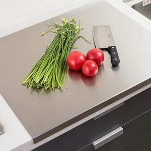 Tablas de cortar de acero inoxidable plateadas, tablas de cortar de doble cara Pure Kitchen, la mejor calidad a un precio razonable - Product Image 3