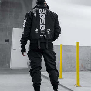 Chaqueta Cyberpunk Techwear para Hombre, Estilo Bomber Táctica, Cortavientos Urbana, Multibolsillos, Estilo Harajuku, Deportiva - Product Image 4