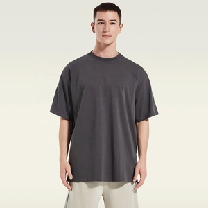 Alta calidad 300gsm 100% algodón pesado de gran tamaño Drop Shoulder Camiseta de manga corta en blanco para hombres OEM Impresión de logotipo personalizado - Product Image 4