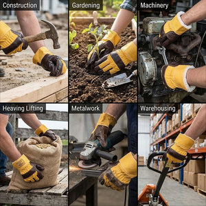 Gants de travail en cuir de vachette grainé de qualité supérieure avec doublure en polaire chaude, résistants à l'abrasion, coupe-vent, résistants à la chaleur, de sécurité - Product Image 5