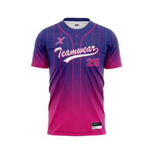 Personnalisable Vintage Baseball Pullover Jersey Ombre Motif Pullover Boutons Seamless Breathable Design for Active Sports Team - Product Image 1