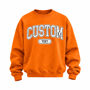 Sudadera de Invierno Naranja para Mujer, Diseño Personalizado, Corte Holgado, Cuello Redondo, Estilo Casual, Alta Calidad, 100% Algodón, Felpa Suave - Product Image 2