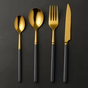Ensemble de couverts en métal haut de gamme, cuillère, fourchette, couteau en acier inoxydable, design moderne pour la table - Product Image 2