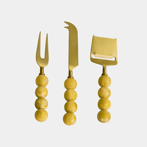 Resin Bead Handle Stainless Steel <b>Cheese</b> <b>Knife</b> <b>Set</b> Dishwasher Safe Eco-Friendly Table Top <b>Cheese</b> Tools Wholesale - Product Image 3