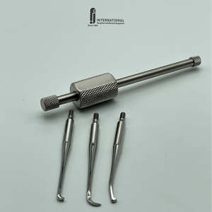 Extracteur de couronnes dentaires manuel en acier inoxydable allemand de haute qualité, 3 embouts, poignée ergonomique, pour la restauration, certifié CE - Product Image 5