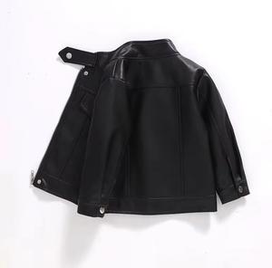 Veste unisexe en cuir PU, col montant, coupe-vent, rivets sur le devant, logo, style moto décontracté, couleur unie, manches classiques, vêtement d'hiver - Product Image 3