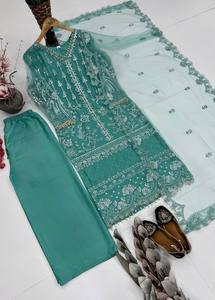 TENNECY Kurta/Kurti de Mujer, Reversible, con Encaje, Largo hasta el Tobillo, Sin Arrugas, de Secado Rápido, Estilo Diwali, para Todas las Temporadas - Product Image 5
