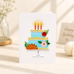 Carte de vœux artisanale personnalisée en papier, style quilling, pour anniversaire, colorée, de luxe, vente en gros, papeterie, fabrication de cartes cadeaux OEM - Product Image 2
