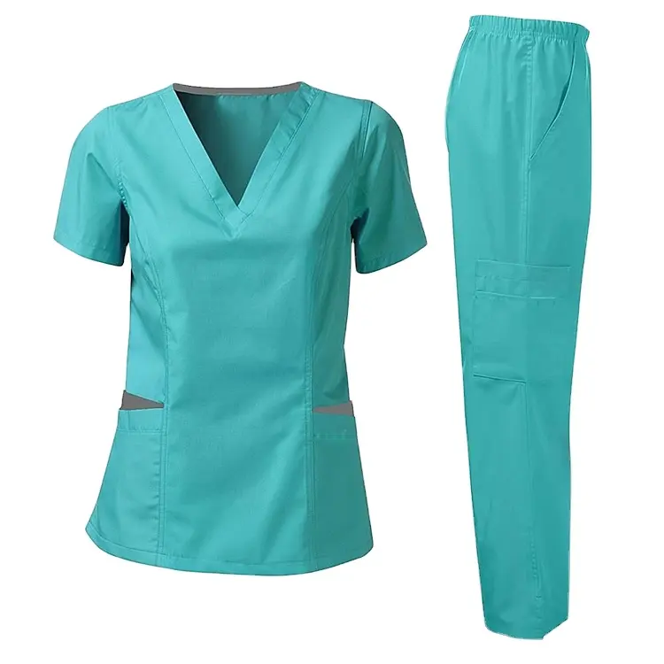 Unisex Hospital Uniforms Scrub Sets Private Label Healthcare Medical Nurse Scrubs Suits with customized colors and sizes