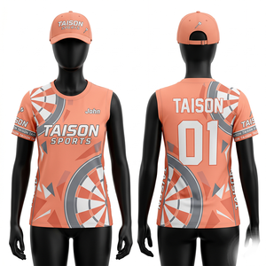 Custom Women <b>Dart</b> Jersey 160 GSM Breathable Polyester White Blue Side Panel Sublimation Print Logo - Product Image 5