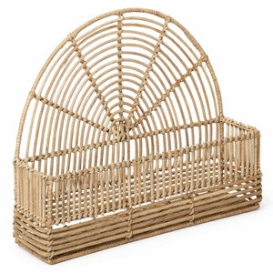 Rattan floating shelf natural cane wall mounted <b>rack</b> shelves boho flower design <b>storage</b> <b>racks</b> - Product Image 3