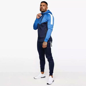 Sweat-shirt à capuche personnalisé à blocs de couleur en polyester/coton, respirant, écologique, vêtement décontracté moderne, vente en gros - Product Image 1