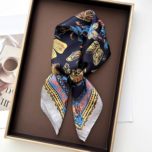 Elegant Print Women Scarf Silk Satin Neckerchief Foulard Square Scarves Hairbands Female Scarves <b>Shawls</b> <b>Wraps</b> - Product Image 2