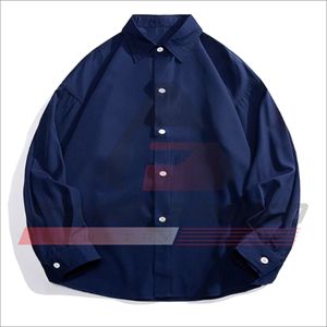 เสื้อเชิ้ตแขนยาวสีดำสำหรับผู้ชาย แบบติดกระดุม ผ้าทอสีพื้น สวมใส่สบายๆ สำหรับฤดูใบไม้ร่วง - Product Image 4