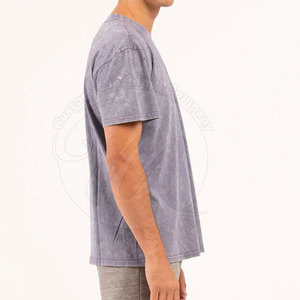 T-shirt délavé au soleil de qualité supérieure, fabriqué au Pakistan, 100 % coton, logo personnalisé, vêtement décontracté, t-shirt délavé au soleil pour la vente en ligne - Product Image 2