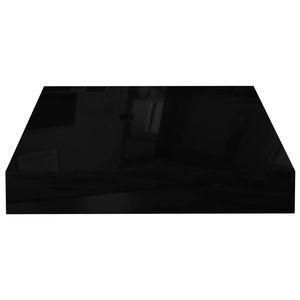 Ensemble de 4 étagères murales et de présentoirs en MDF nid d'abeille noir brillant et métal - Product Image 6