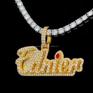 Iced Out nombre letra diamante colgante rapero personalizado Hip Hop Iced Out colgante joyería personalizada personalizar colgante regalo para niños hombres - Product Image 2