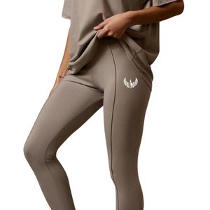 Grey Jersey Legging Women High Rise Stretch Training <b>Tights</b> Fitness Yoga Pants Athletic Activewear Daily Wear Bottoms - Product Image 4