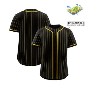 Maillot de baseball personnalisé respirant par sublimation, vente en gros, pas cher, imprimé par transfert thermique, col en V, manches courtes, uniforme d'équipe en polyester - Product Image 3