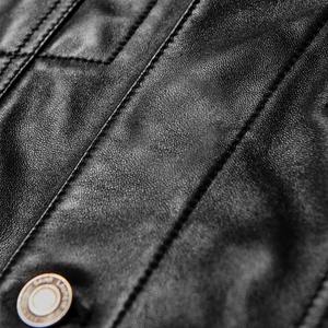 Chaquetas de Cuero con Logotipo Personalizado de Alta Calidad para Hombre, Color Sólido, Nuevo Estilo, Ropa Exterior de Moda de Alta Calidad - Product Image 3