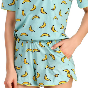 Women Summer Matching Shorts Set Comfortable Lightweight Short Sleeve <b>Top</b> and Drawstring Shorts Set For Online Sale - Product Image 5