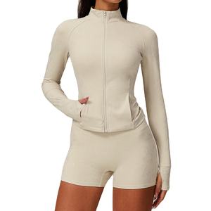 Combinaison de sport deux pièces pour femme, manches courtes, qualité supérieure, en toile écologique, coupe unie, pour le printemps/été - Product Image 6