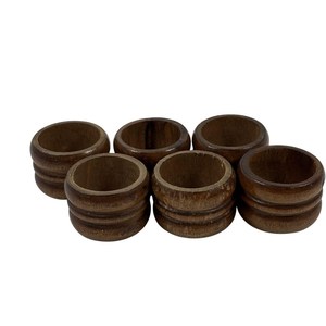Anneaux de serviette en bois ronds de 4,5 cm, modernes, luxueux, écologiques, durables, décoration de table pour mariage, dîner, fête - Product Image 2