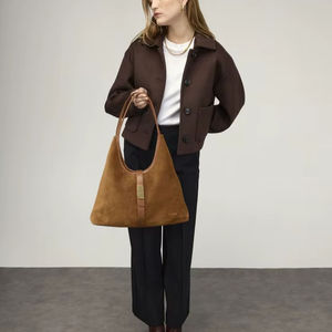 Bolso Hobo de Cuero Genuino Suave al Tacto con Gran Capacidad, Forro de Lino Resistente y Diseño Portátil para Uso Casual - Product Image 1