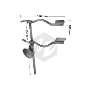 Retractor Lateral Manual de Acero Inoxidable BALFOUR-BABY, 27 mm de Profundidad, 21x24 mm, Autoestático, Instrumentos Quirúrgicos Ortopédicos Abdominales - Product Image 2