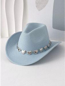 Sombrero Vaquero Unisex Europeo Americano, Nuevo y Moderno, de Lana, Estilo Jazz, con Cordones y Plumas, Protección Solar para Exteriores, Cálido para Invierno - Product Image 5