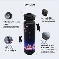 Gobelet isotherme à double paroi de qualité supérieure MARU 24oz en acier inoxydable SUS 316, design minimaliste, revêtement céramique titane, maintien au chaud 6-9 heures