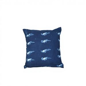 Housse de coussin en coton imprimé au bloc indigo, faite à la main, décorative - Product Image 5