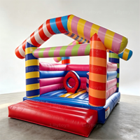 Lilytoys Château gonflable personnalisé en PVC sur le thème des bonbons, coloré et rayé, pour les événements d'anniversaire des enfants et la location commerciale