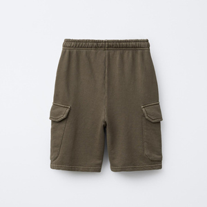 Ensemble de 2 pièces unisexe vert olive, t-shirt avec logo et short, tenue décontractée d'été, manches courtes, col rond, ensemble de vêtements de couleur unie - Product Image 4