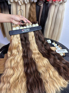 Extensions de cheveux Nasa Hair Bulk, cheveux vietnamiens Remy, double trame, couleur claire, ondulation naturelle, 50 cm/60 cm, 100 grammes - Product Image 4