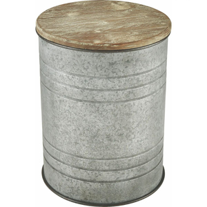 New Arrival Metal Drum <b>Stool</b> With Wooden Top <b>Storage</b> Ottoman Living Room Furniture Home Decor Accent Piece Handmade <b>Stools</b> - Product Image 3