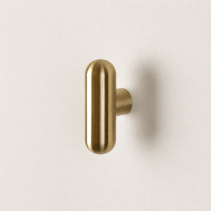 Handcrafted Solid Brass Capsule <b>Cabinet</b> <b>Knob</b> Brushed <b>Gold</b> Modern Drawer Pull Wardrobe Door Handle Furniture Hardware Decor - Product Image 1