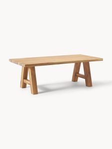 Table de jardin rectangulaire en teck massif avec pieds en forme de A - Product Image 1