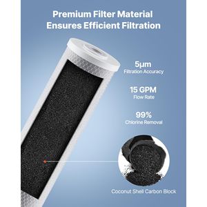 Filtro di Ricambio a Blocco di Carbone CTO da 4,5 x 20 Pollici, Cartuccia Filtro Acqua a 3 Stadi per Tutta la Casa, per Camper, Realizzato in Materiale PP - Product Image 3