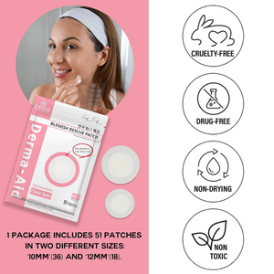 แผ่นแปะดูดซับสิวไฮโดรคอลลอยด์ ผลิตในเกาหลี ขนาด 10 มม. และ 12 มม. ผสมกรดซาลิไซลิกออร์แกนิก สำหรับรักษาสิวบนใบหน้า ขายส่ง - Product Image 2