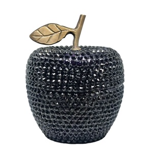 Best Selling Black Shinning Crystal High Quality Shape Candle <b>Jar</b> for Candle Making Decorative Apple - Product Image 1