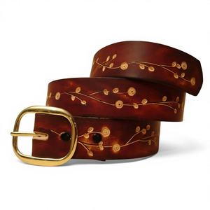 Ceinture décontractée en cuir de buffle véritable pour homme, longueur personnalisée, boucle en acier pour jean, pantalon, prix raisonnable - Product Image 1