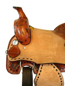 Sillín de cuero occidental tallado a mano con herramientas de borde de vaca suave y accesorio de hierro de acero para Productos Ecuestres - Product Image 6