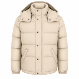 Men's Hooded Puffer Jacket Plain Dyed Custom Design Winter Quilted <b>Padded</b> Breathable <b>Waterproof</b> Outerwear - Product Image 5